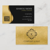 Luxury Black en Gold Visitekaartje (Voorkant / Achterkant)