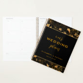 Luxury Black en Golden Floral Pattern Wedding Planner (Display)