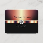 Luxury Black en Roos Gold met Shimmery Diamonds Visitekaartje (Voorkant)