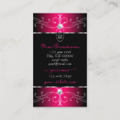 Luxury Black en Roze  Ornamenten Initialen Visitekaartje (Achterkant)