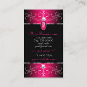 Luxury Black en Roze  Ornamenten Monogram Visitekaartje (Achterkant)