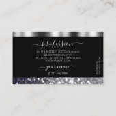 Luxury Black en Silver Sparking Glitter Shimmery Visitekaartje (Achterkant)