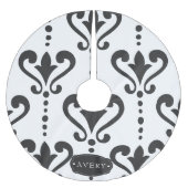 Luxury Black en White Damask Kerstboom Rok (Voorkant)