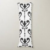 Luxury Black en White Damask Lichaamskussen (Voorkant Verticaal)