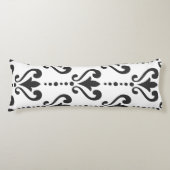 Luxury Black en White Damask Lichaamskussen (Voorkant)