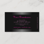 Luxury Black en White Ombre Pink Lijst Initialen Visitekaartje (Achterkant)