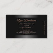 Luxury Black en White Ombre Roos Gold Lijst Logo Visitekaartje (Achterkant)
