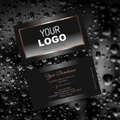 Luxury Black en White Ombre Roos Gold Lijst Logo Visitekaartje
