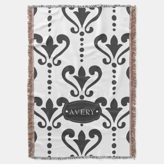 Luxury Black en White, persoonlijk Deken (Voorkant Verticaal)