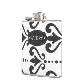 Luxury Black en White, persoonlijk Heupfles (Links)