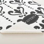 Luxury Black en White, persoonlijk Sherpa Deken (3/4)