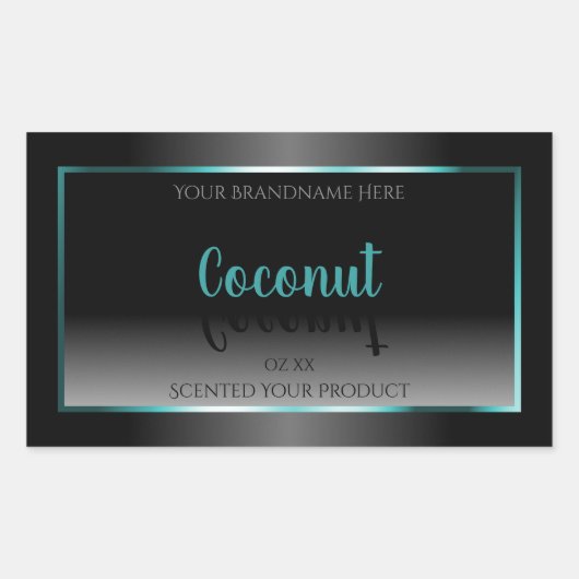 Luxury Black en White Product Labels Blauwgroen Li (Voorkant)