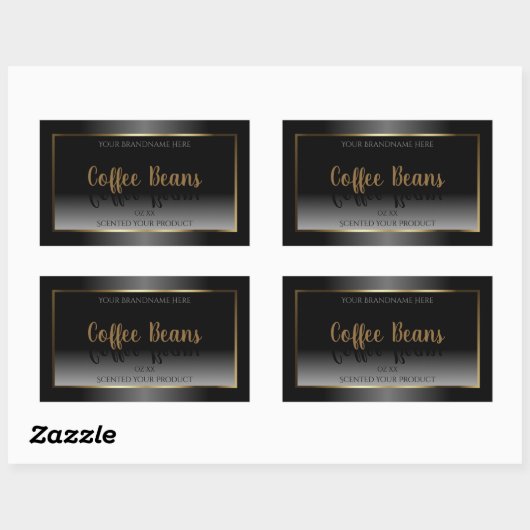 Luxury Black en White Product Labels Gold Lijst (Vel)