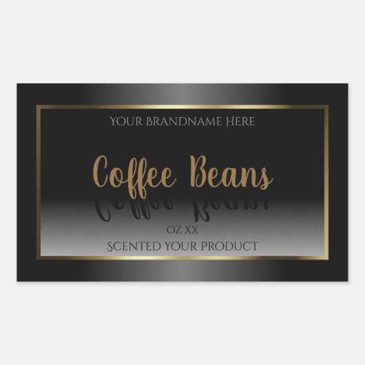 Luxury Black en White Product Labels Gold Lijst (Voorkant)