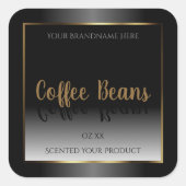 Luxury Black en White Product Labels Gold Lijst (Voorkant)