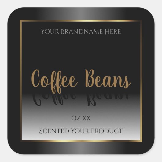 Luxury Black en White Product Labels Gold Lijst (Voorkant)