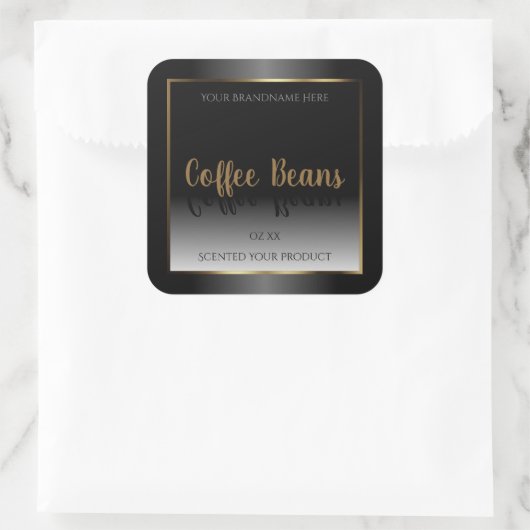 Luxury Black en White Product Labels Gold Lijst (Tas)