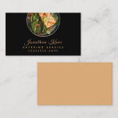 Luxury Black Food Bord Catering Chef Service Visitekaartje (Voorkant / Achterkant)