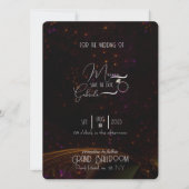 Luxury Black Gatsby's Wedding Save the Date (Voorkant)