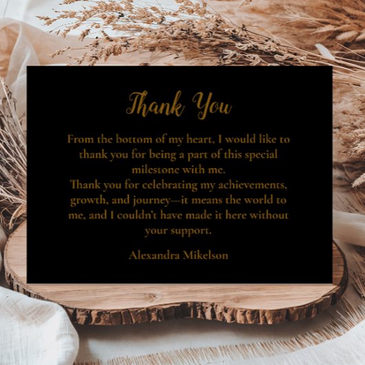 Luxury Black Gold 50 & Fabulous Birthday Bedankkaart