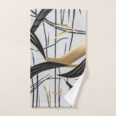 Luxury Black & Gold Abstract Line Towel Set Bad Handdoek (Handdoek)