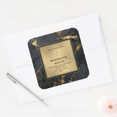 Luxury Black Gold Agate Elegant Shiny Candle Label (Envelop)
