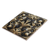 Luxury Black & Gold Art Deco Ceramic Tile  Tegeltje (Zijkant)