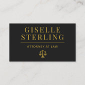 Luxury Black Gold Attorney at Law QR Code Visitekaartje (Voorkant)
