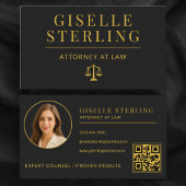Luxury Black Gold Attorney at Law QR Code Visitekaartje