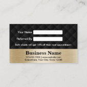 Luxury Black & Gold Beauty Salon Referral (Achterkant)