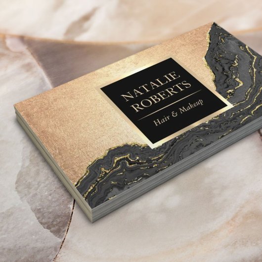 Luxury Black & Gold Beauty Salon Spa Visitekaartje