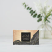 Luxury Black & Gold Beauty Salon Spa Visitekaartje (Staand voorkant)