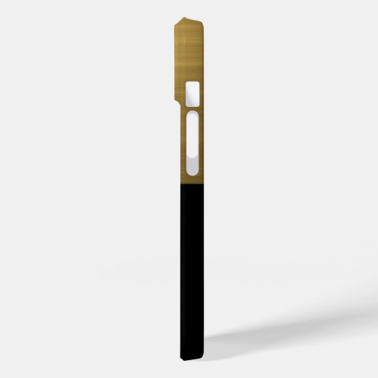 Luxury Black Gold Brushed Metal Monogram Case-Mate iPhone Case (Achterkant / Links)