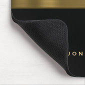 Luxury Black Gold Brushed Metal Monogram Muismat (Hoek)