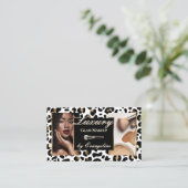 Luxury Black Gold Cheetah Leopard Print Makeup Visitekaartje (Staand voorkant)