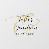 Luxury Black & Gold Classy Custom Wedding Raamsticker (Vel)