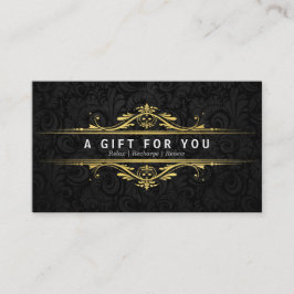 Luxury Black & Gold Damask Salon Cadeaubonnen Kortingskaartje