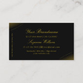 Luxury Black Gold Decor met mousserende diamanten Visitekaartje (Achterkant)