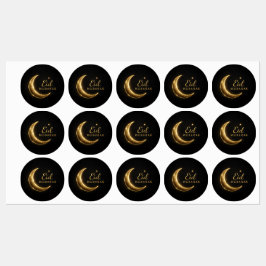 Luxury Black & Gold Eid Mubarak Stickers– Elegant Labels