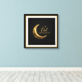 Luxury Black & Gold Eid Mubarak Wall Art – Elegant Canvas Afdruk (Insitu (Houten vloer))