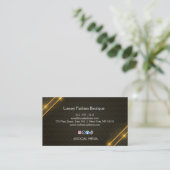 Luxury Black Gold Fashion Boutique Business Card Visitekaartje (Staand voorkant)