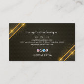 Luxury Black Gold Fashion Boutique Business Card Visitekaartje (Voorkant)