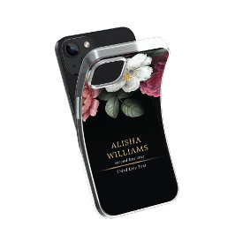 Luxury Black Gold Floral Business op maat Case-Mate iPhone Case