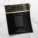 Luxury Black & Gold Floral Pattern Salon & Spa Flyer<br><div class="desc">Luxury Black & Gold Floral Pattern Salon & Spa Brochures.</div>