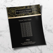 Luxury Black & Gold Floral Pattern Salon & Spa Flyer