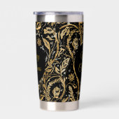 Luxury Black Gold Flowers Pattern, Merry Christmas Geïsoleerde Drinkbeker (Rechts)