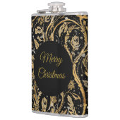 Luxury Black Gold Flowers Pattern, Merry Christmas Heupfles (Links)