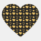 Luxury Black Gold Foil  Hart Sticker (Voorkant)