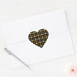 Luxury Black Gold Foil  Hart Sticker