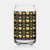 Luxury Black Gold Foil Hearts  Blikvorm Glas (Voorkant)